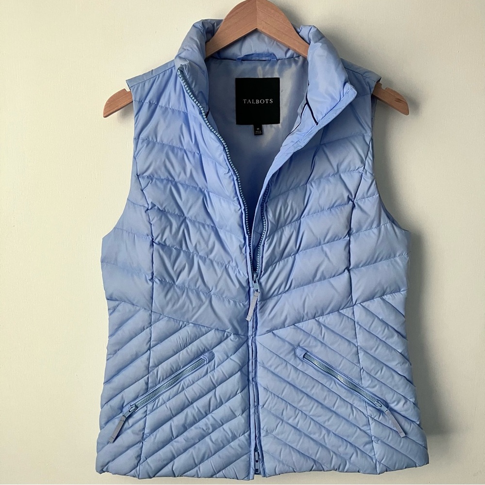 Talbots Down Filled Puffer Vest Light Blue